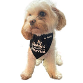 It's my birthday mother puppets, reversible dog bandana, tie up let's pawty